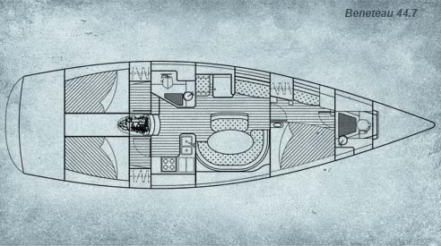 Beneteau 44.7 Technical Diagram
